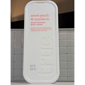 True Sweet Peach & Mandarin Moisturizing Body Wash 18 oz NEW
